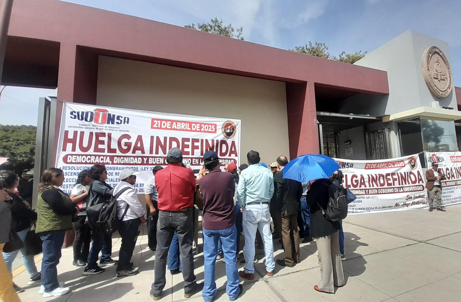Huelga indefinida de docentes de la Unsa. Foto: GEC.