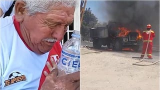 Ica: anciano pierde todos sus ahorros tras incendio de camión en la Panamericana Sur