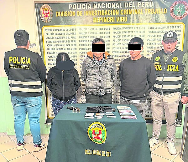Según la Policía, los detenidos serían parte de la banda “Los Malditos de Moche”. Alias “Serrano Frank” habría orquestado la extorsión.