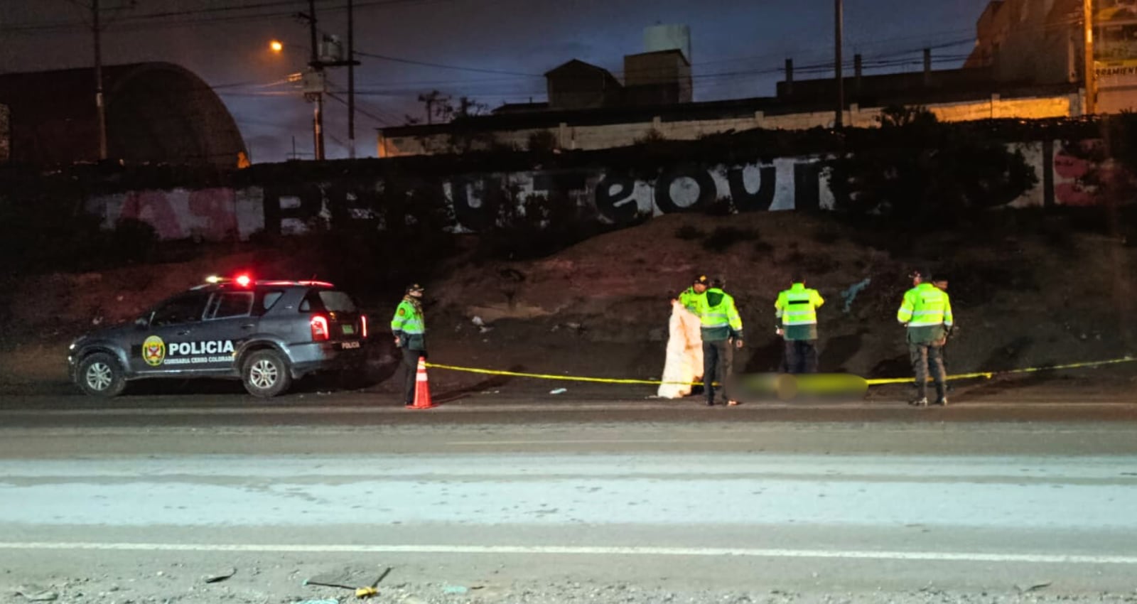 Trabajador muere atropellado en la vía de Evitamiento, en Cerro Colorado. Foto: PNP.