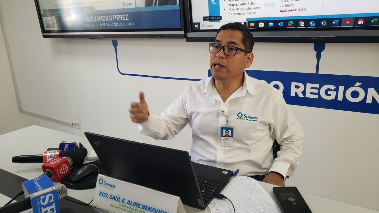 Coordinador regional de Superintendencia Nacional de Servicios de Saneamiento (Sunass) en Arequipa, Saúl Alire. (Foto: GEC)