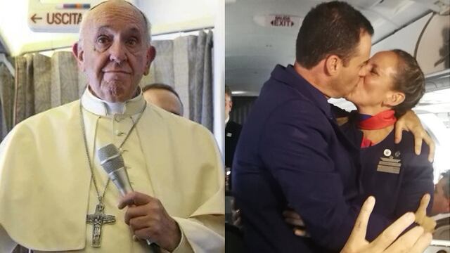 Papa Francisco casa a una pareja en avión en Chile (FOTO y VIDEO)