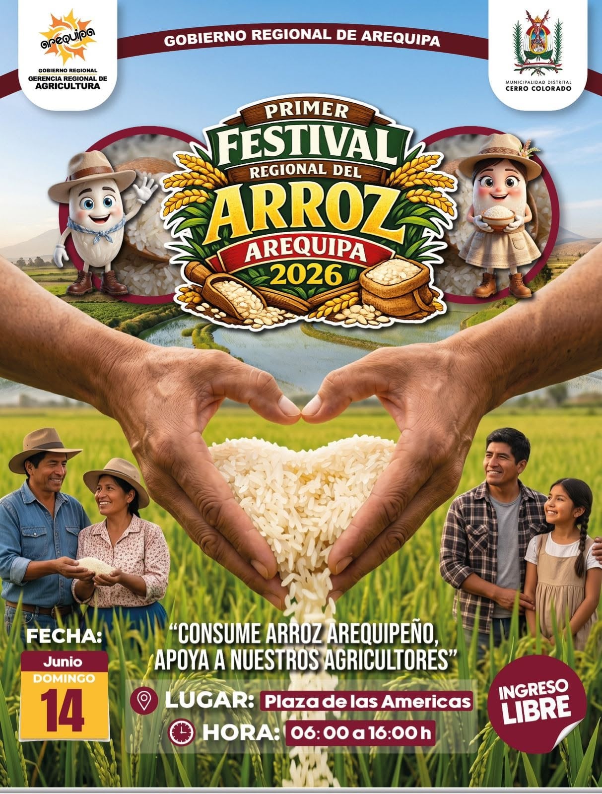 Primer Festival Regional del Arroz Arequipa 2026 para la venta directa de agricultores