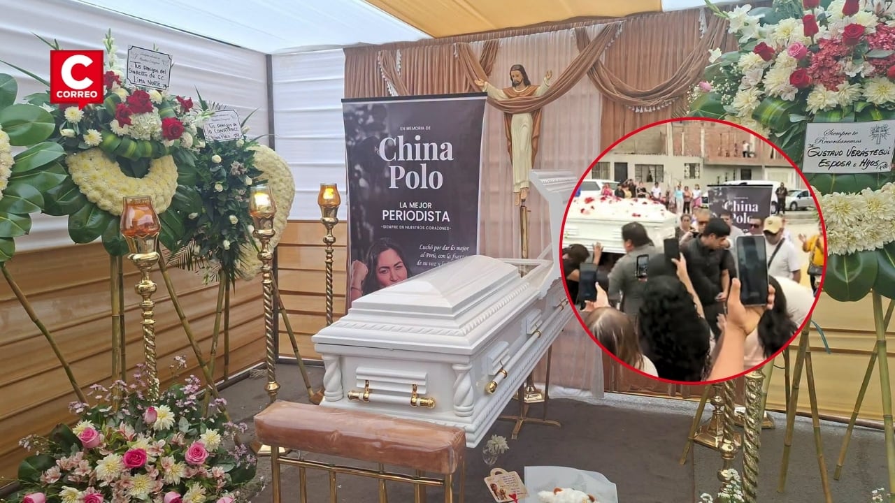 Susy Aponte: familiares y vecinos despiden a la candidata en Comas y exigen justicia por su asesinato. Composición: Diario Correo.