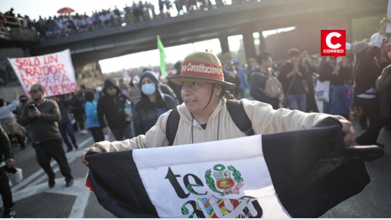 Marcha contra el gobierno de Dina Boluarte se desplazó por la Av. Evitamiento. (Fotos: Joel Alonzo/@photo.gec)
