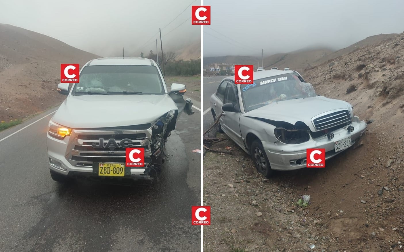 Accidente de tránsito con heridos se produjo en el km 54 de la carretera Tacna-Tarata