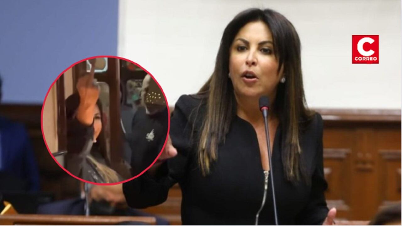 Patricia Chirinos tuvo que retirarse aunque al salir mostró un peculiar gesto con la mano.