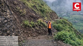 Huancavelica: Deslizamiento interrumpe vía vecinal en Cochabamba por intensas lluvias