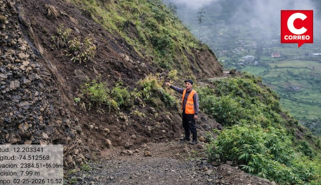 Huancavelica: Deslizamiento interrumpe vía vecinal en Cochabamba por intensas lluvias