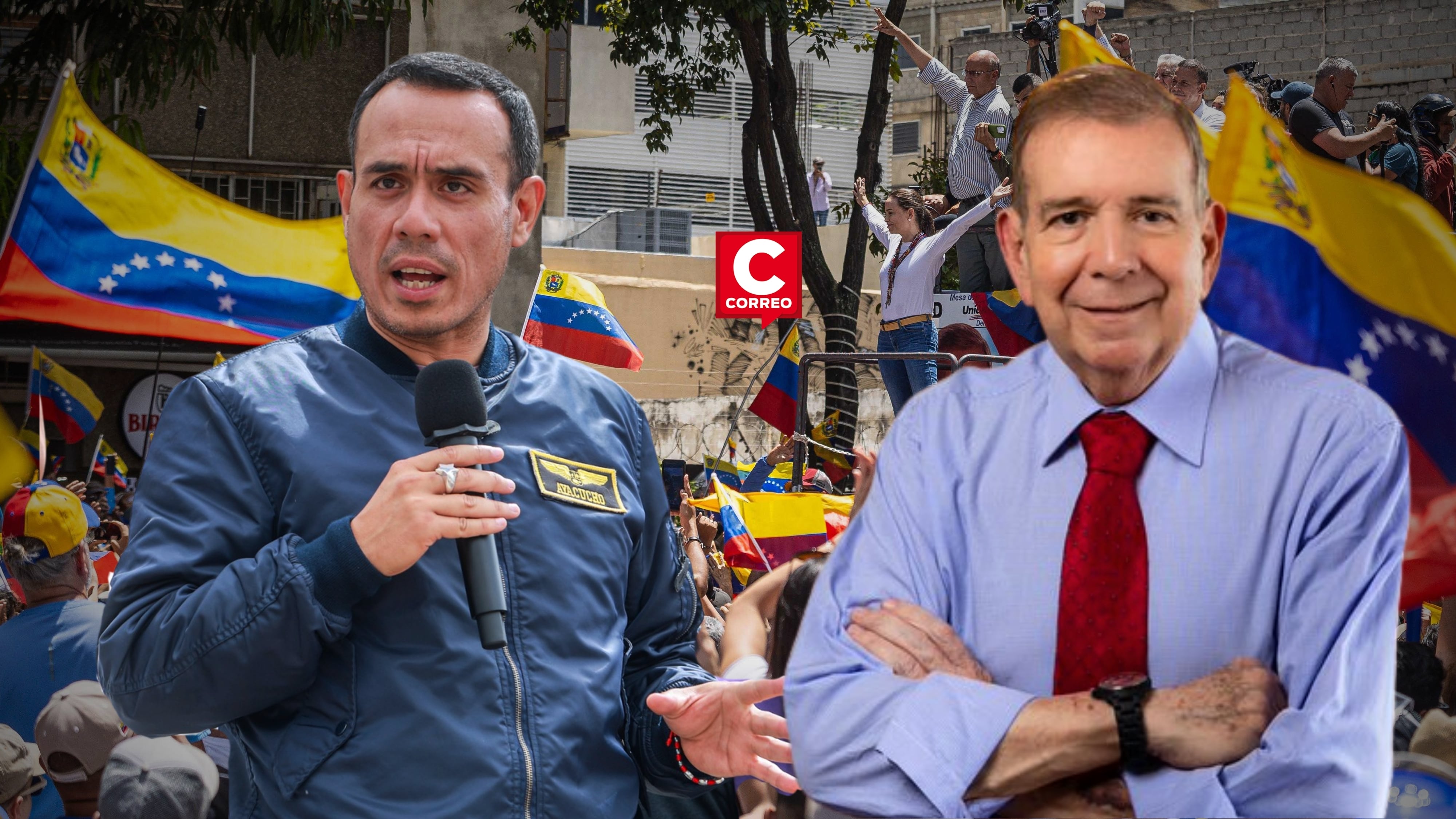 José Jerí pide respetar orden constitucional y reconoce a Edmundo González como presidente de Venezuela. Composición: Diario Correo.