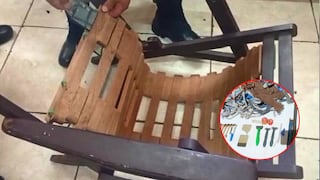 Hallan celular y cargador artesanal ocultos en un mueble de madera en penal de Arequipa