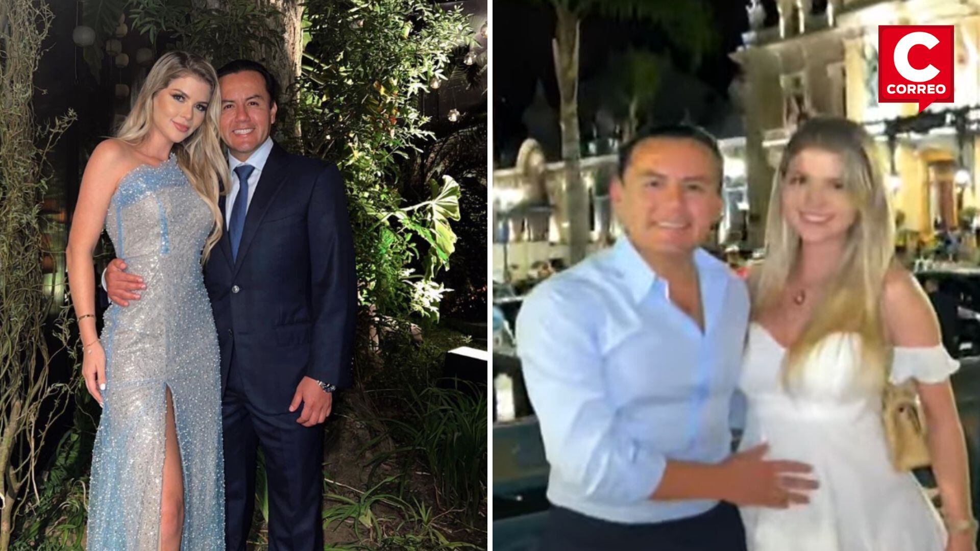 Brunella Horna y Richard Acuña posan embarazados. Foto: Composición Correo