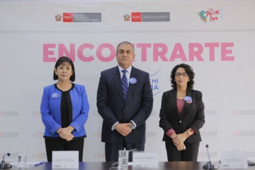 Durante el lanzamiento de la campaña “Encontrarte” también participó el ministro del Interior, Vicente Romero, junto a la titular del Ministerio de Cultura, Leslie Urteaga. (Foto: Andina)