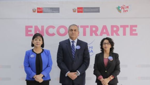 Durante el lanzamiento de la campaña “Encontrarte” también participó el ministro del Interior, Vicente Romero, junto a la titular del Ministerio de Cultura, Leslie Urteaga. (Foto: Andina)