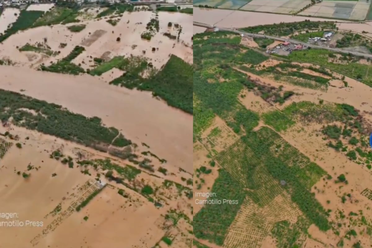 Inundaciones en los alrededores de la ciudad de Tumbes. Foto: @Asismet_IF