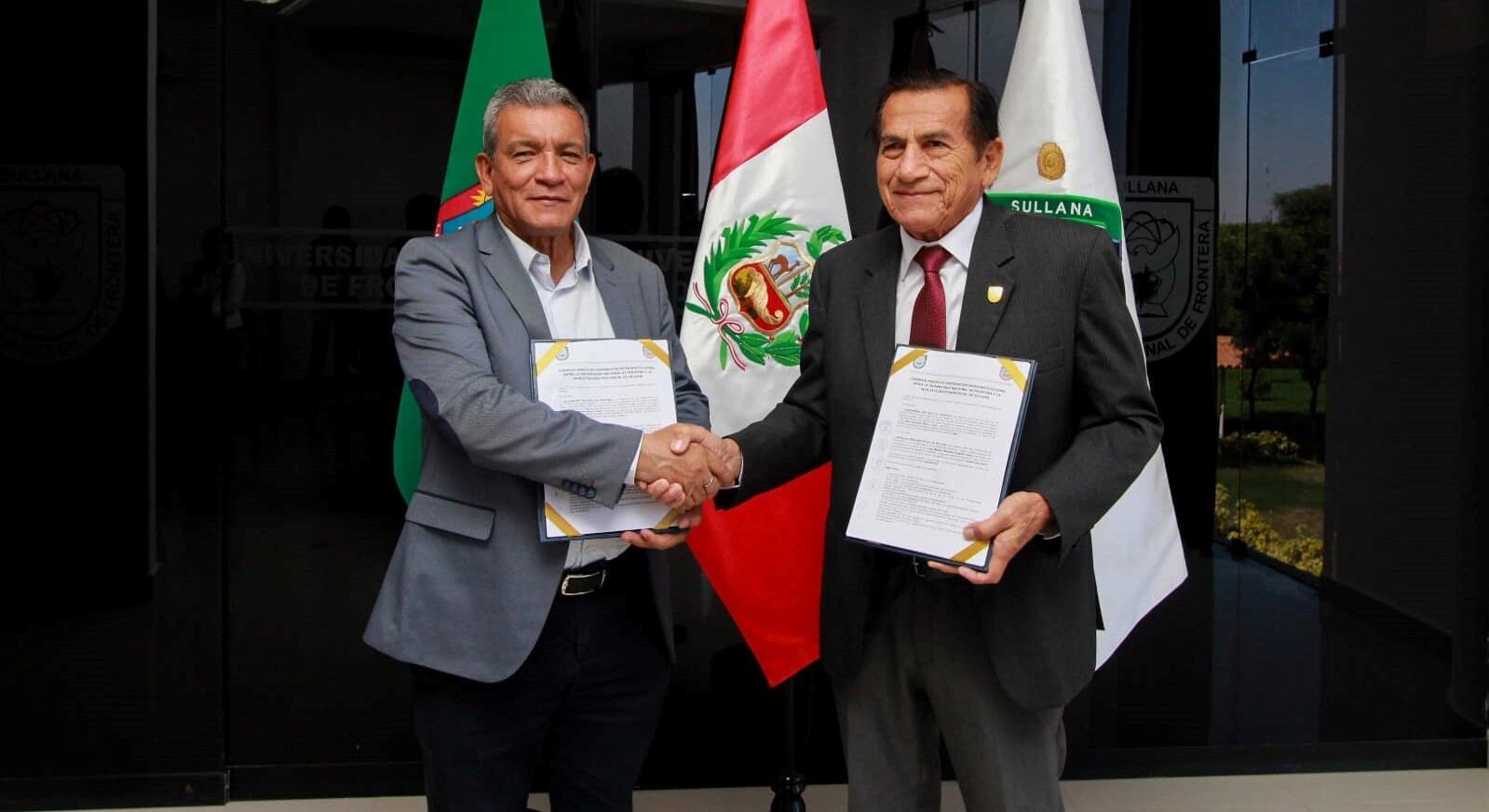 Alcalde de Sullana y presidente de la Comisión Organizadora de la Universidad Nacional de Frontera realizaron convenio de cooperación