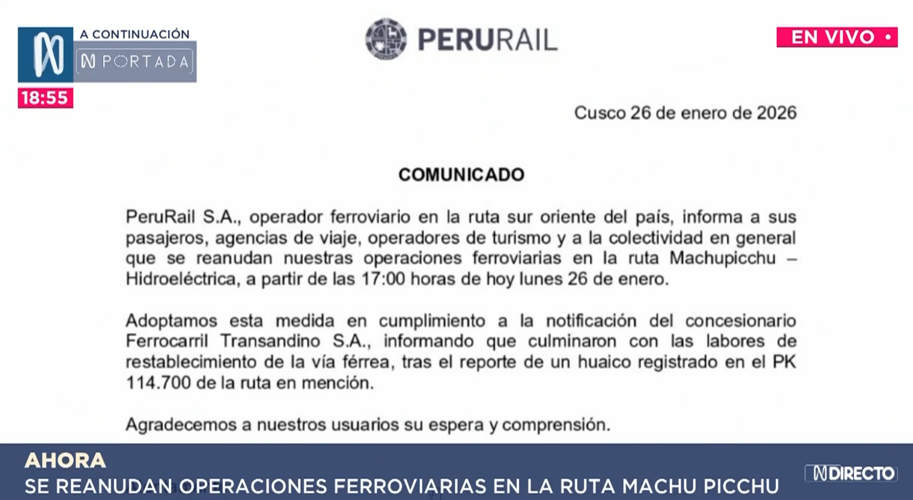 (Foto/Captura: Canal N)