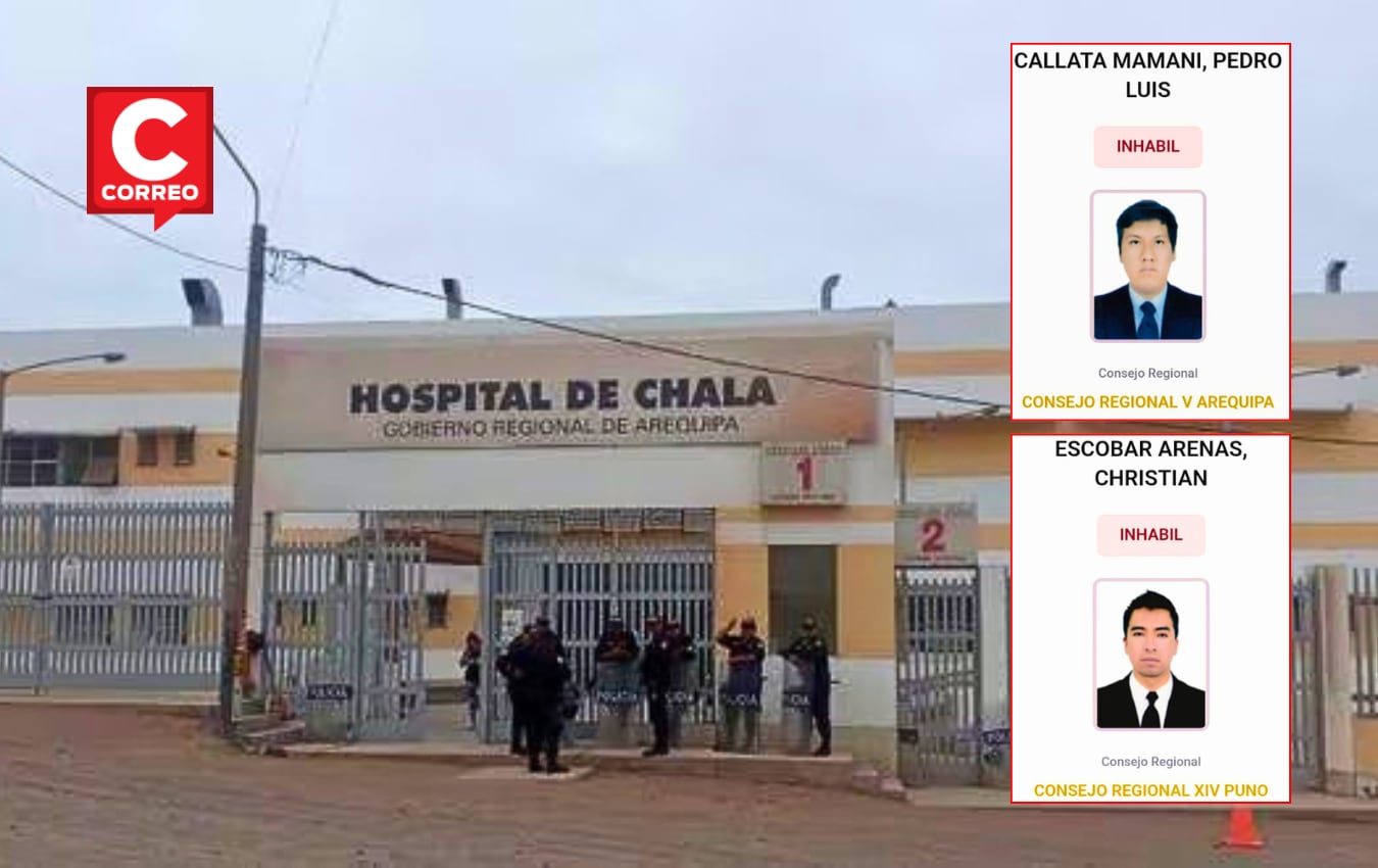 Dos médicos figuran como “inhábiles” y continuarían laborando en el Centro de Salud de Chala. Foto: Composición GEC.