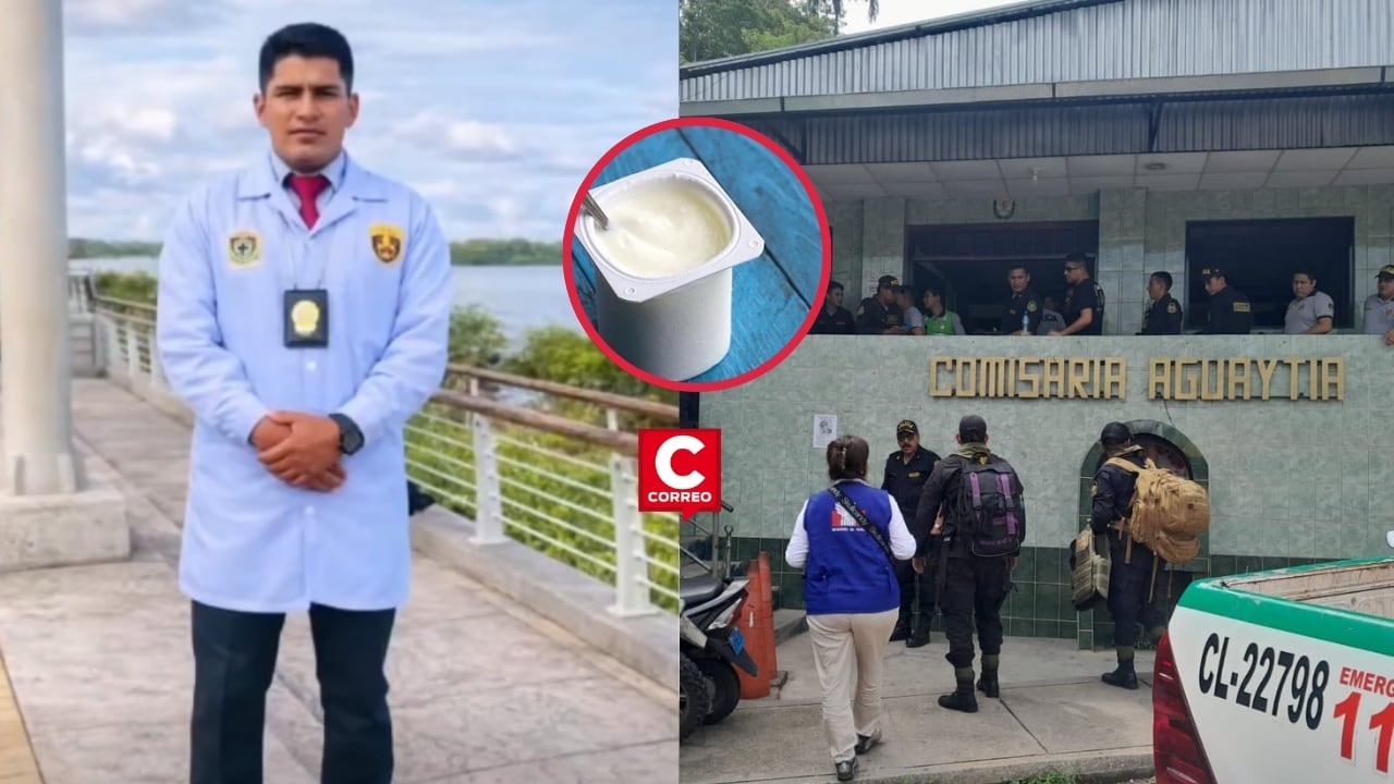 Ucayali: suboficial muere tras consumir yogurt envenenado que estaba guardado como evidencia de un caso. Composición: Diario Correo.