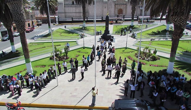 Simulacro de sismo en Arequipa. Foto: GEC.