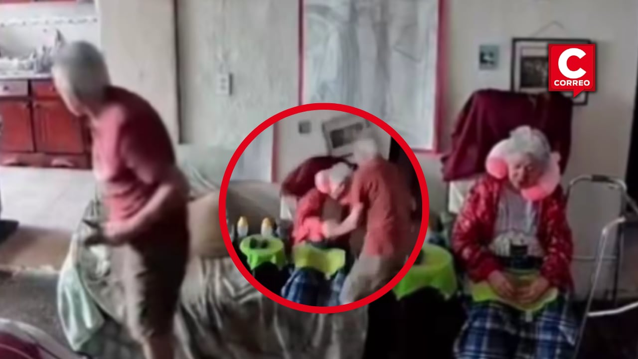 Las imágenes muestran a dos esposos abrazándose mientras el fuerte sismo sacude su vivienda.