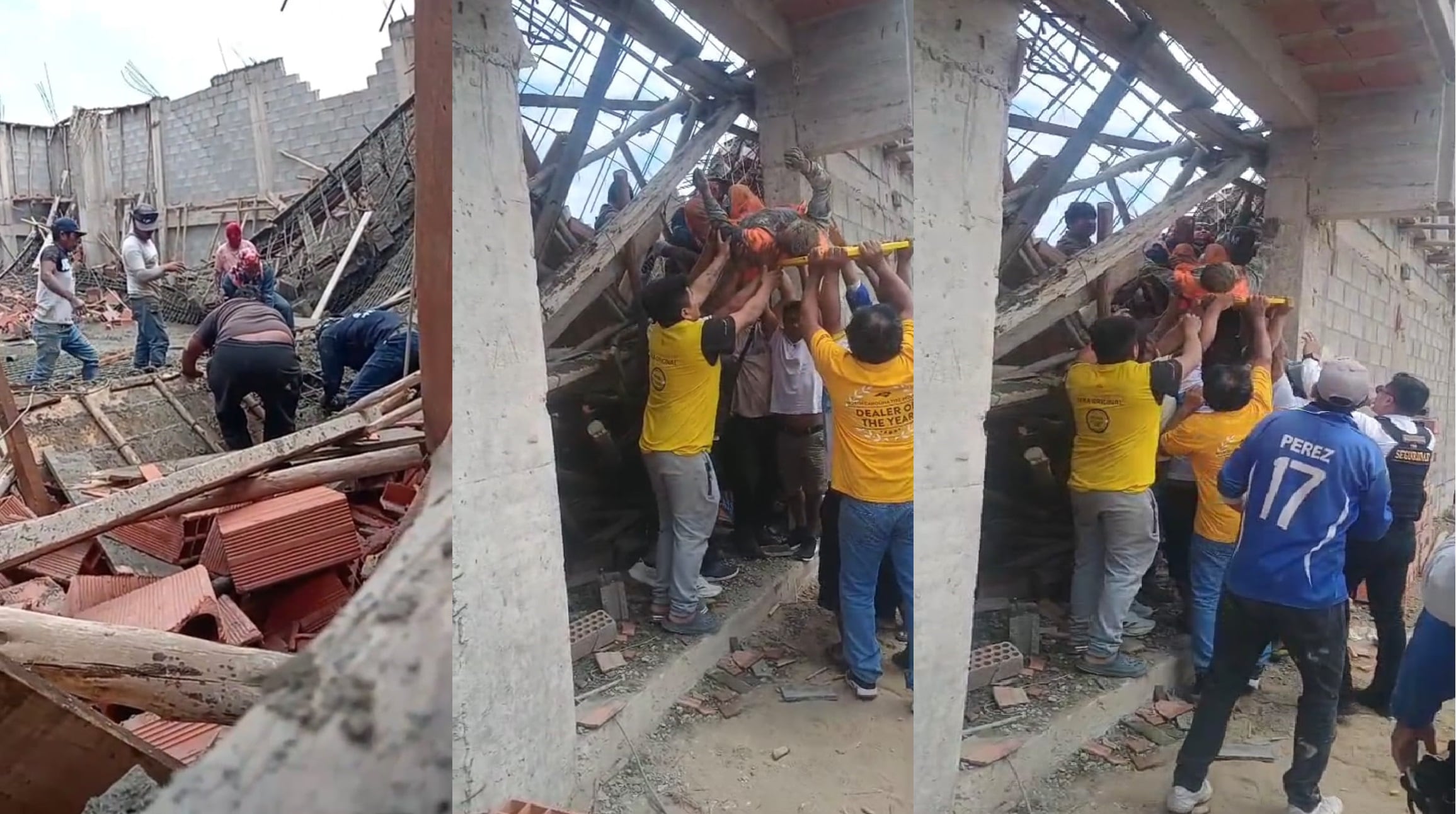 Moradores y otros trabajadores ayudaron a los heridos.