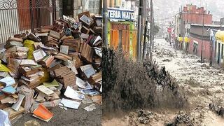 Piura: Libros y documentos quedan en la calle por biblioteca inundada [FOTO]