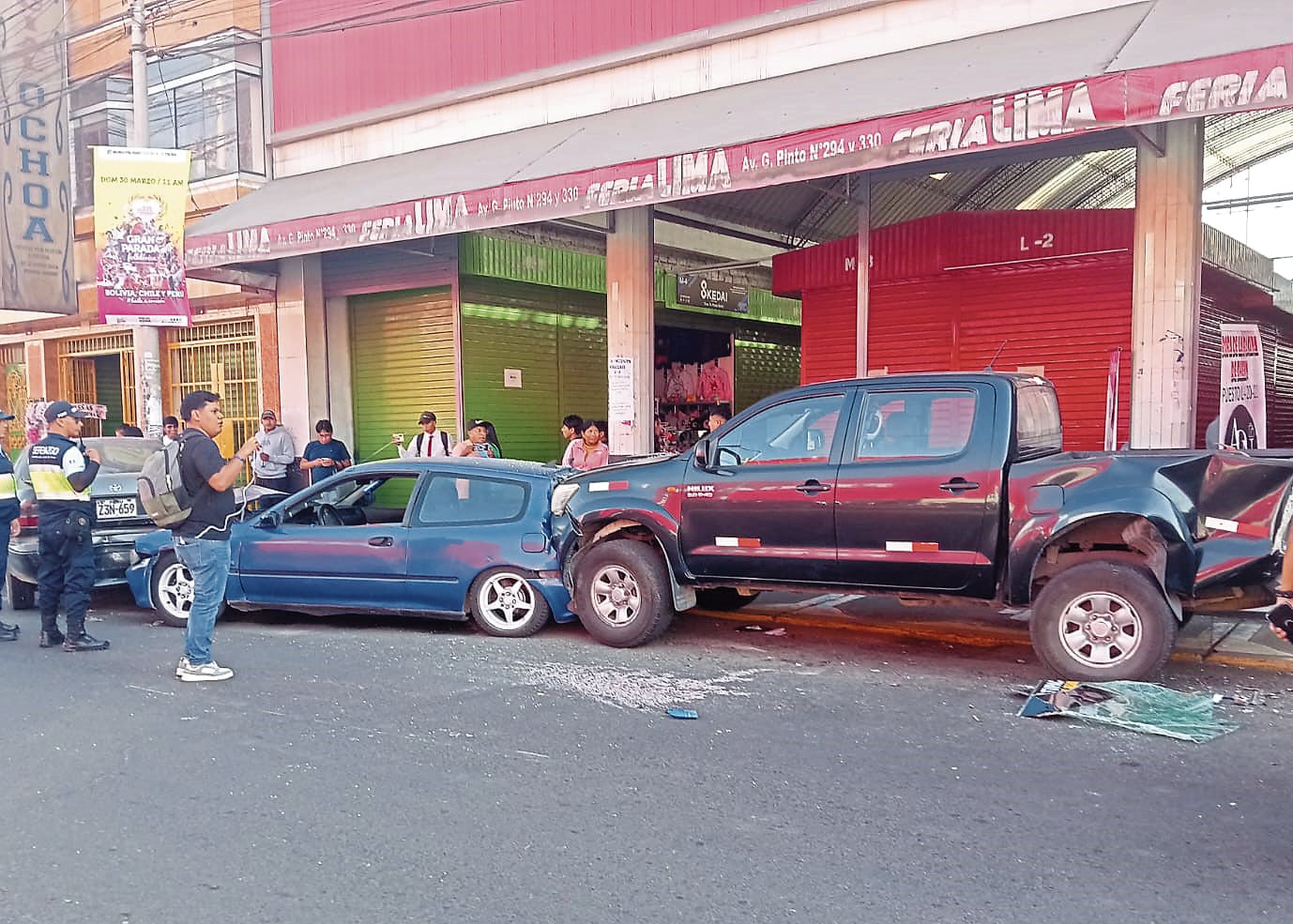 El accidente se produjo en una arteria con alto tránsito vehicular y peatonal de Tacna. (Foto: Difusión)