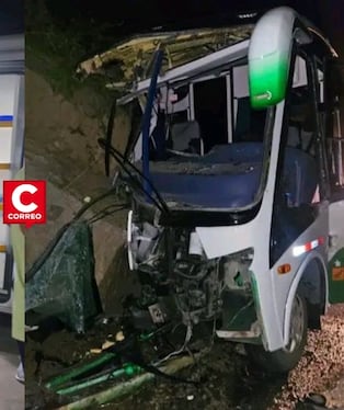 Áncash: bus de la Selección sub-19 de vóley de Independencia choca contra cerro en carretera de Casma. Composición: Diario Correo.