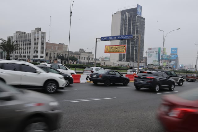 Así se ve el cierre del paso a desnivel de la Vía Expresa por obras de la Línea 2 del Metro (Fotos: Hugo Pérez/GEC)