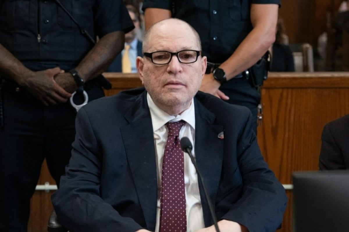 Harvey Weinstein comparece ante el Tribunal Supremo de Manhattan para ser sentenciado por agresión sexual a Miriam Haley, en Nueva York, el 23 de septiembre de 2026. (BARRY WILLIAMS / POOL / AFP)