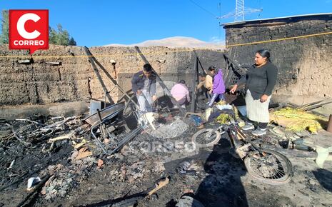 Huancayo: Por la pared rescatan a tres niñas que incendiaron su casa al jugar con fuego