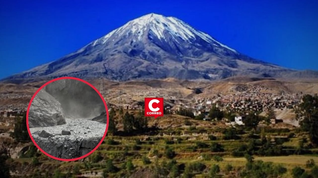 Alerta en Arequipa: lahar del volcán Misti avanza hacia el río Chili y pone en riesgo el agua potable. Composición: Diario Correo.
