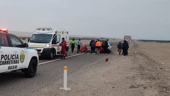 Un accidente se registró en la carretera Panamericana Sur a inmediaciones del kilómetro 1,330. (Foto: Difusión)