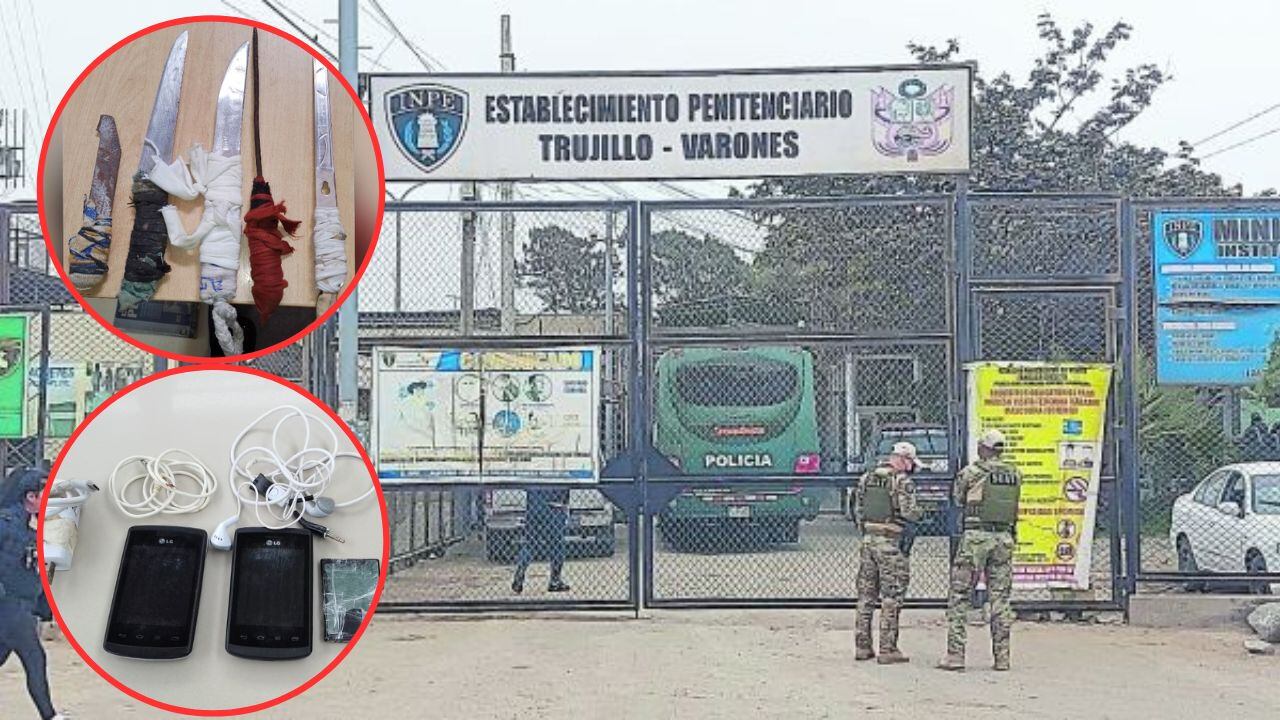 Incautan objetos punzocortantes, celulares y hasta 30 metros de cables de conexiones clandestinas.