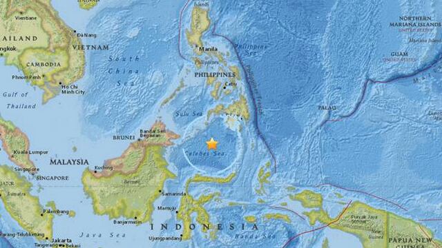 Terremoto de 7.2 grados sacude el mar entre Indonesia y Filipinas