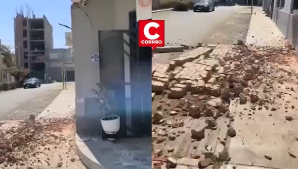 CORREO | Sismo en Ica provoca caída de pared en calle Raúl Boza