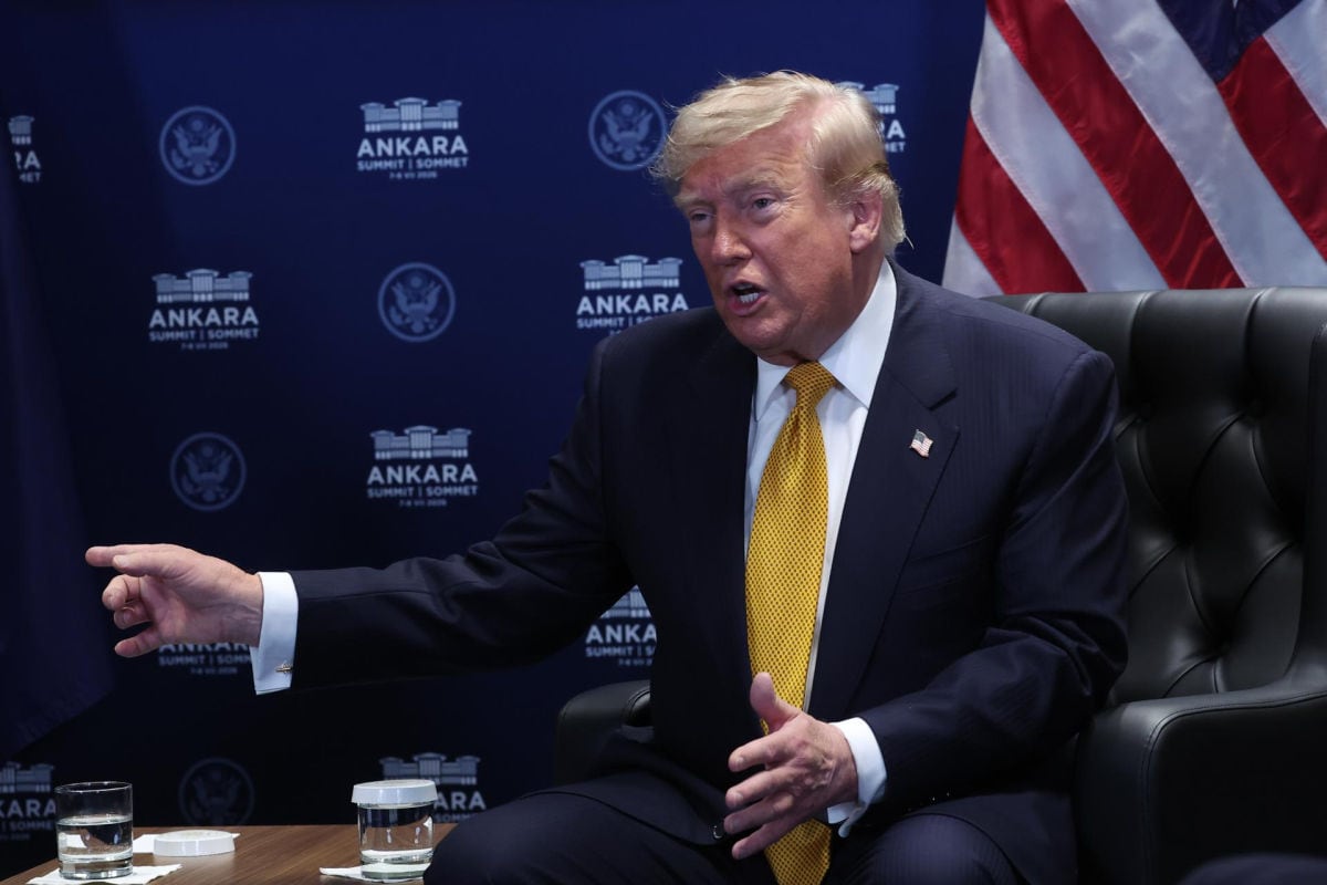 El presidente de Estados Unidos, Donald Trump, habla durante una reunión con el secretario general de la OTAN, Mark Rutte, en el marco de la cumbre de la OTAN en Ankara, Turquía, el 8 de julio de 2026. Foto: EFE/EPA/FILIP SINGER / POOL