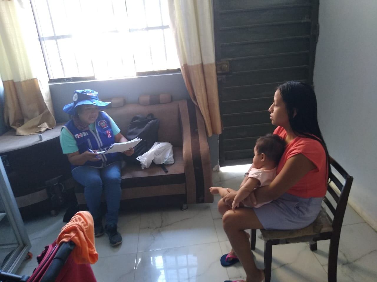 Los agentes comunitarios realizan visitas domiciliarias a niños y niñas de 3 a 5 meses y de 6 a 12 meses, según la lista brindada por la Dirección Regional de Salud – Diresa