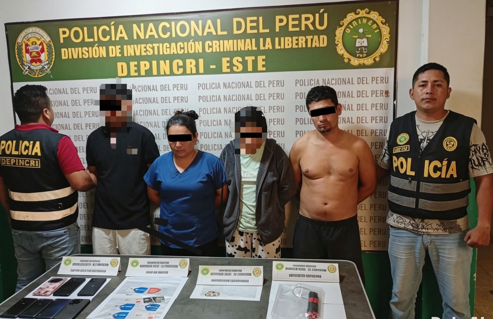 La Policía detuvo a cuatro presuntos integrantes de la banda “Los Letales del Norte”. Se les decomisaron explosivos, balas, celulares y chips.