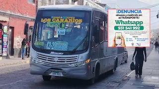 Municipalidad de Arequipa habilita WhatsApp para denunciar abusos en el transporte público