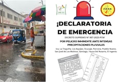 Declaran estado de emergencia en 10 distritos de la región Ica por peligro de lluvias intensas