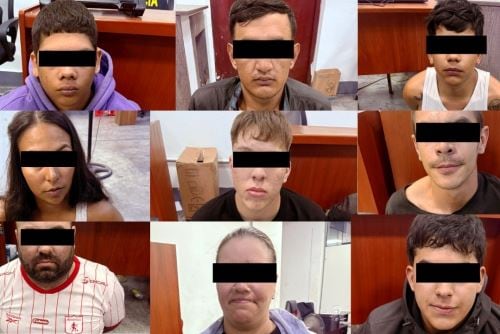 Nueve integrantes de banda que extorsionaba con préstamos “gota a gota” en Lima Sur y Este. Foto: PNP.