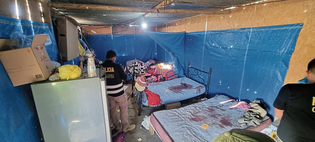 La imagen de la masacre en el inmueble de Majes, en Arequipa. Foto: PNP.