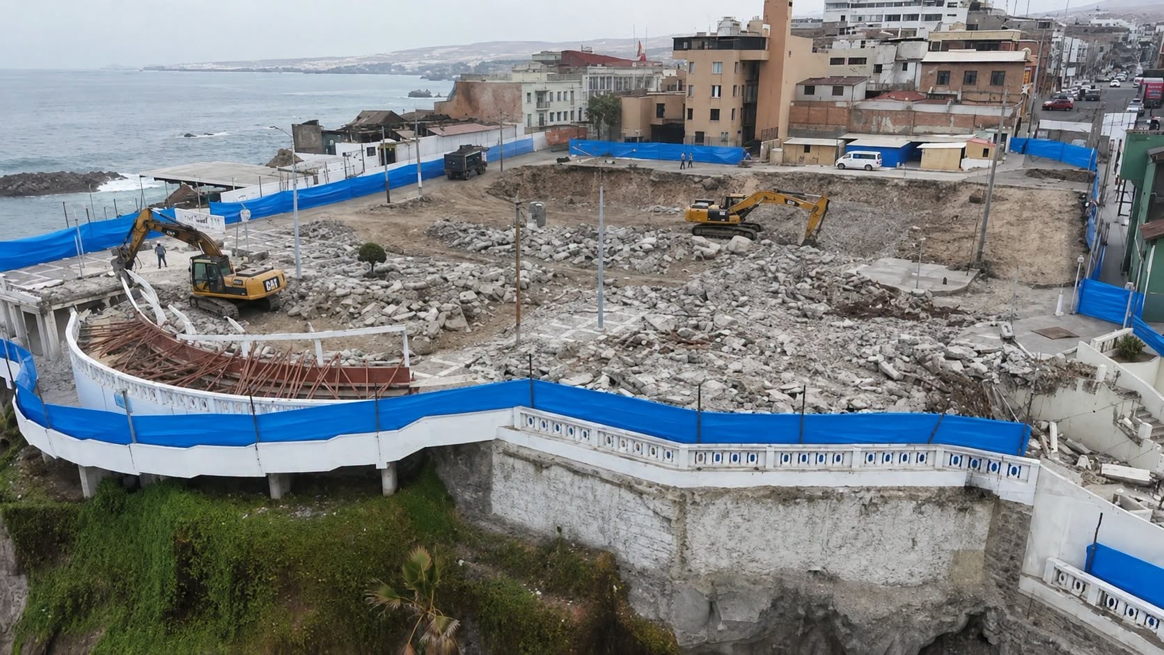 Solo se hizo el movimeinto de tierra en el malecón Ratti en el distrito de Mollendo