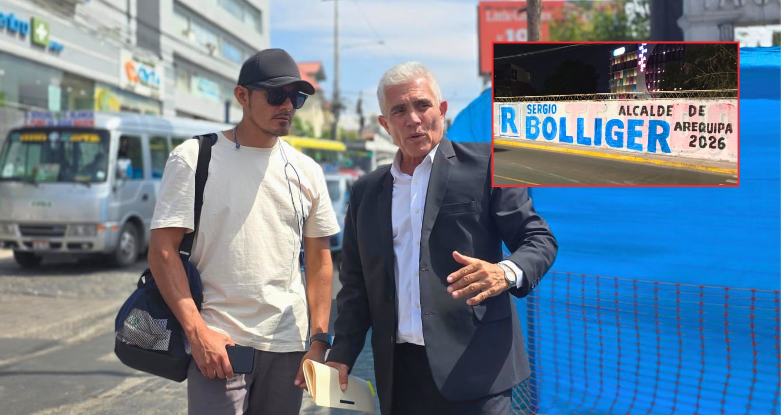 Aparecen pintas que promocionan a Sergio Bolliger como candidato pese a investigación fiscal. Alcalde desmiente que lo haya ejecutado. Foto: GEC.