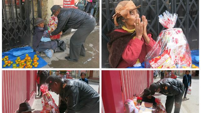 Día de la Madre: Policía regala canastas a madres ancianas pobres (VIDEO)
