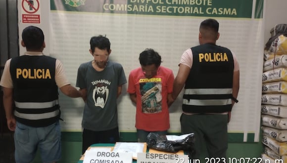 Policía realizó intervención en Casma y logró incautar más de 350 envoltorios con pasta básica de cocaína.