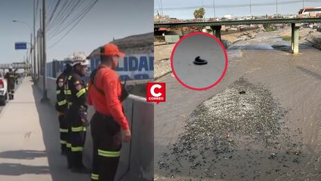 Policía desaparece tras ingresar al río Rímac para salvar a un perro y ser arrastrado por la corriente