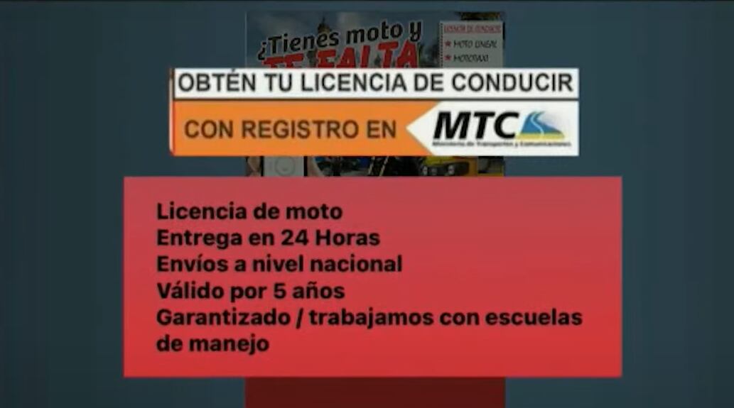 Licencias en MTC